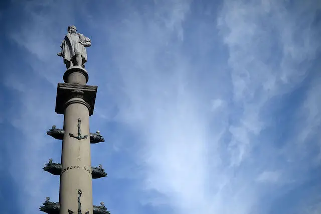 Gaetano Russo's Christopher Columbus statue overlooks Columbus Circle